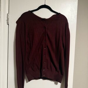 H&M Deep Red Burgandy Knit Sweater Cardigan